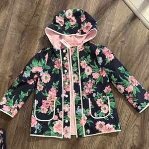 NWT Janie and Jack Floral Raincoat with Hood